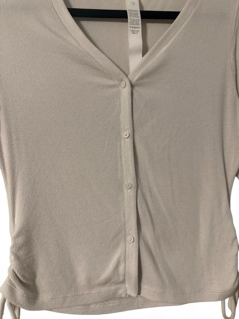 Lululemon cream long sleeve tie-detail cropped cardigan